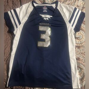 NFL Womens XL~ SEATTLE SEAHAWKS Jersey #3 WILSON~ Lace Up Neck